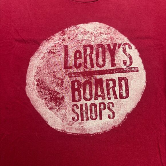 Coastal Classic Vintage Leroy's Board Shops Graphic T-Shirt Mens XXL Red Skater - Picture 3 of 8